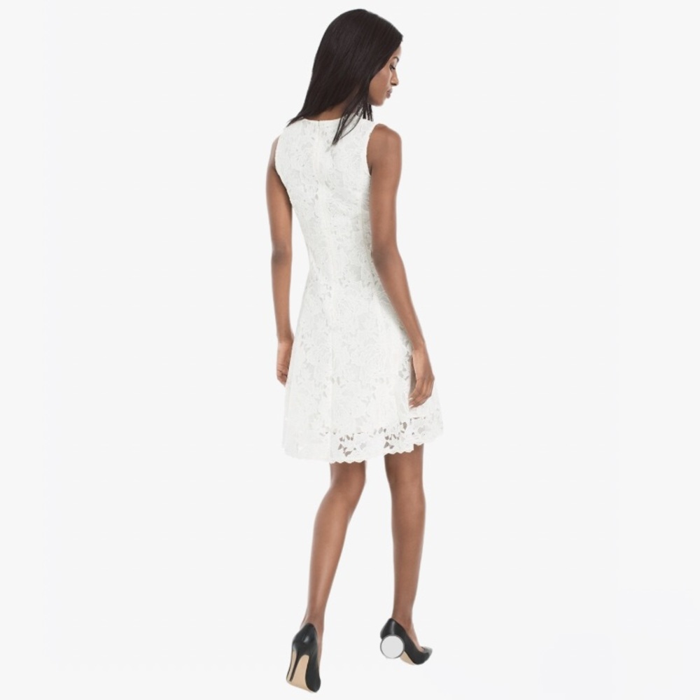 White House Black Market Lace Fit & Flare Dress - 10 - Picture 14 of 15